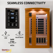 SaunaSpa SC-SS0015-0S 2-Person Indoor Infrared Cabin Sauna in Hemlock