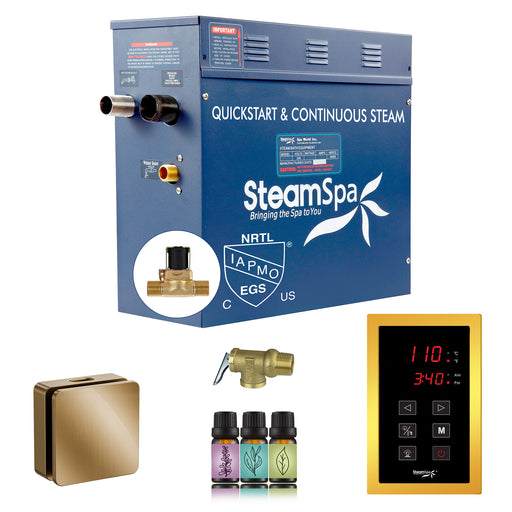 SteamSpa Oasis Series Generator Square Auto Drain - Gold