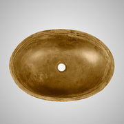 Small Lisman Oval Cast Concrete Vessel Sink - Vintage Brown