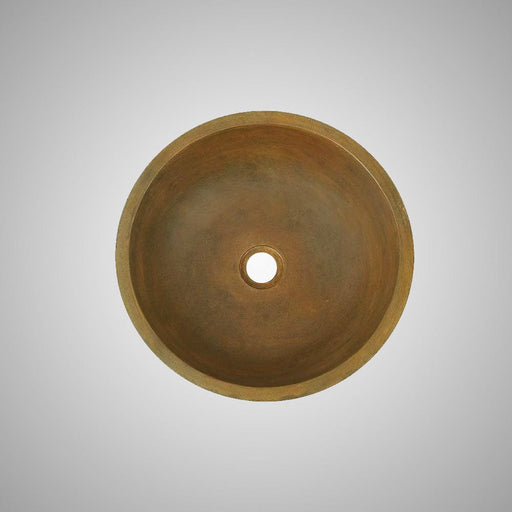 Small Sardis Round Cast Concrete Vessel Sink - Vintage Brown