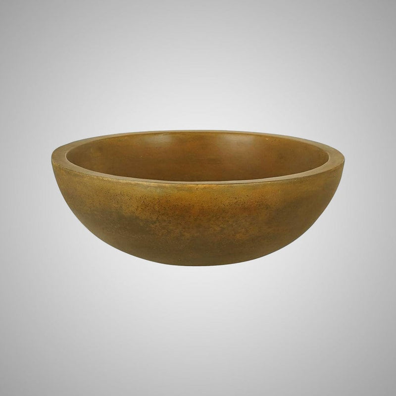 Small Sardis Round Cast Concrete Vessel Sink - Vintage Brown