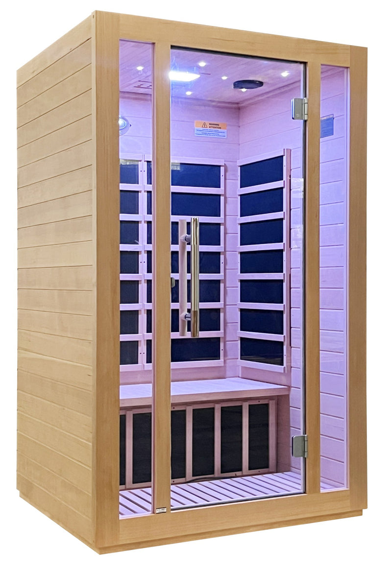 SteamSpa SC-SS0008-2P 1-2 Person Indoor Infrared Sauna in Hemlock, 40.5 x 46.5 in. - view 2