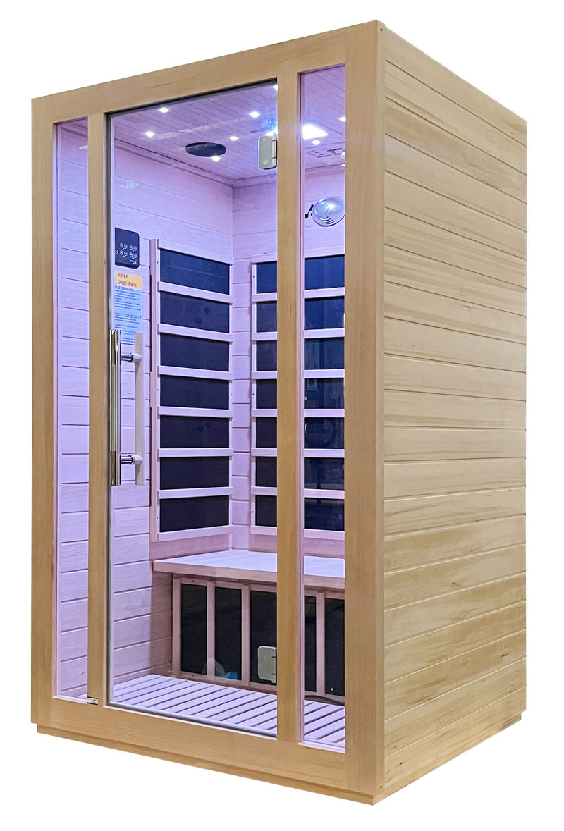 SteamSpa SC-SS0008-2P 1-2 Person Indoor Infrared Sauna in Hemlock, 40.5 x 46.5 in. - view 3