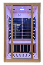SteamSpa SC-SS0008-2P 1-2 Person Indoor Infrared Sauna in Hemlock, 40.5 x 46.5 in.