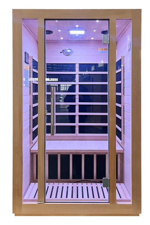 SteamSpa SC-SS0008-2P 1-2 Person Indoor Infrared Sauna in Hemlock, 40.5 x 46.5 in.