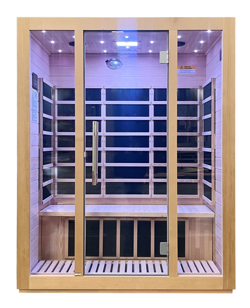 SteamSpa SC-SS0008-3P 3-Person Indoor Infrared Sauna in Hemlock, 40.5 x 60.2 in.