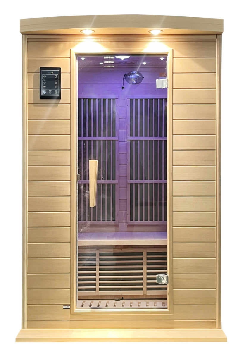 SteamSpa SC-SS0009-0S 1-2 Person Indoor Infrared Sauna in Hemlock, 47 x 49.5 in.