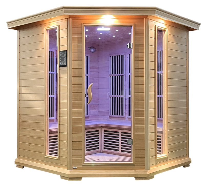 SteamSpa SC-SS0010-0S 4-5 Person Indoor Infrared Sauna in Hemlock