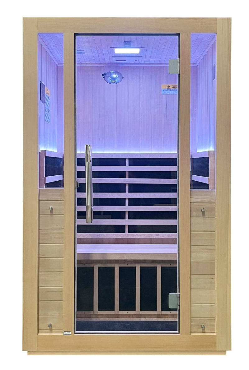 SteamSpa SC-SS0011-0S 1-2 Person Indoor Infrared Sauna in Hemlock, 40.5 x 46.5 in.