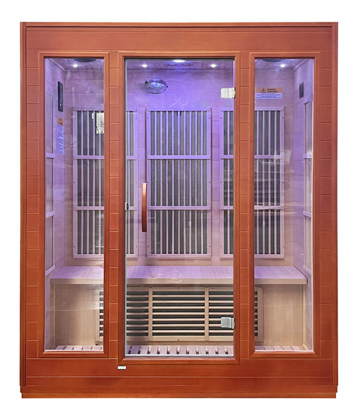 SteamSpa SC-SS0012-0S 3-Person Indoor Infrared Sauna in Hemlock, 43.3 x 63 in.