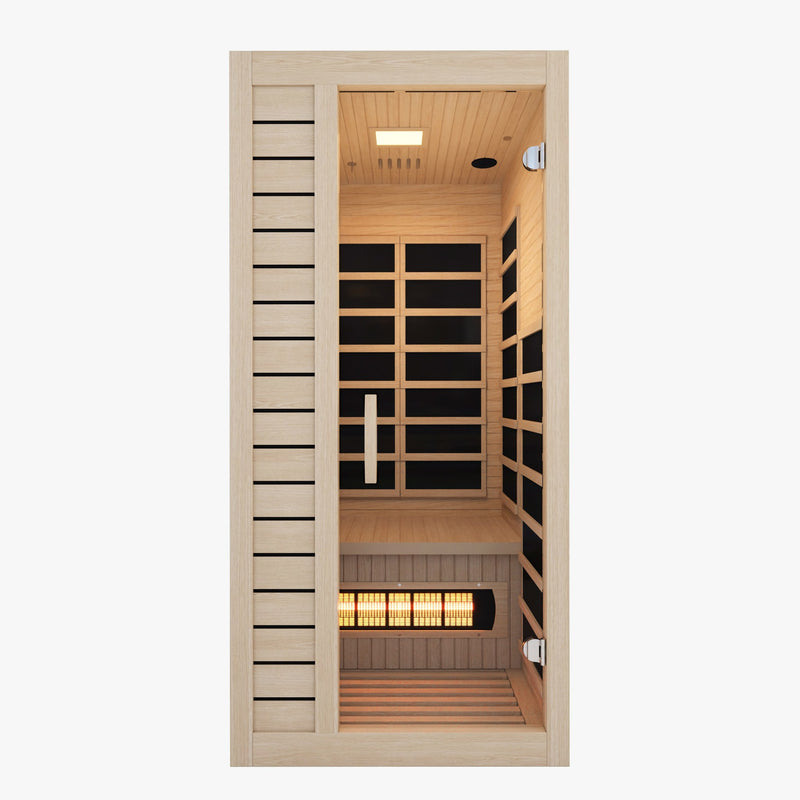 SteamSpa SC-SS0013-GS 1-Person Indoor Infrared Sauna in Hemlock