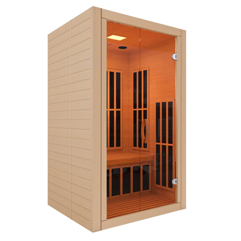SteamSpa SC-SS0014-GS 1-2 Person Indoor Infrared Sauna in Hemlock, 40 x 46 in. - view 3