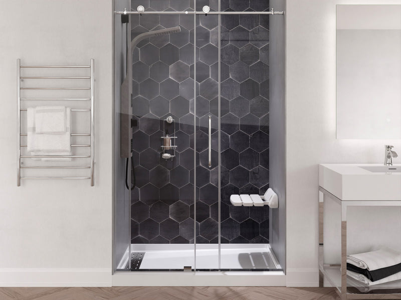 SteamSpa SSP-SS-C Wall Mounted Shower Seat in White - view 2