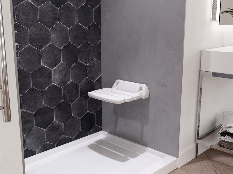 SteamSpa SSP-SS-C Wall Mounted Shower Seat in White - view 3