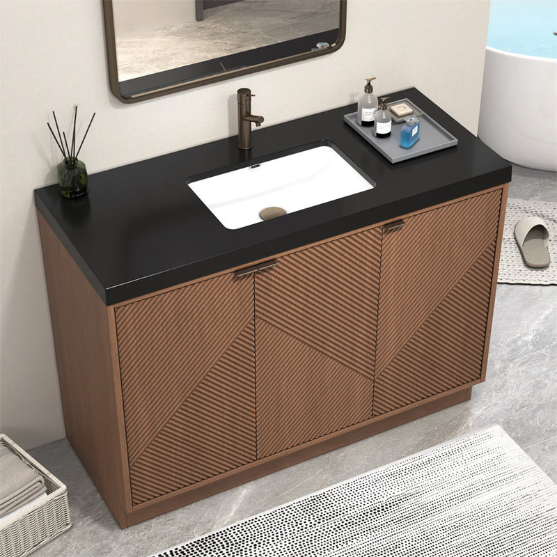 Moreno Bath MT48FS Mason 48" Fluted Freestanding Bathroom Vanity with Sink Top