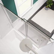 Anzzi Don Series Frameless Sliding Tub Door in Brushed Nickel
