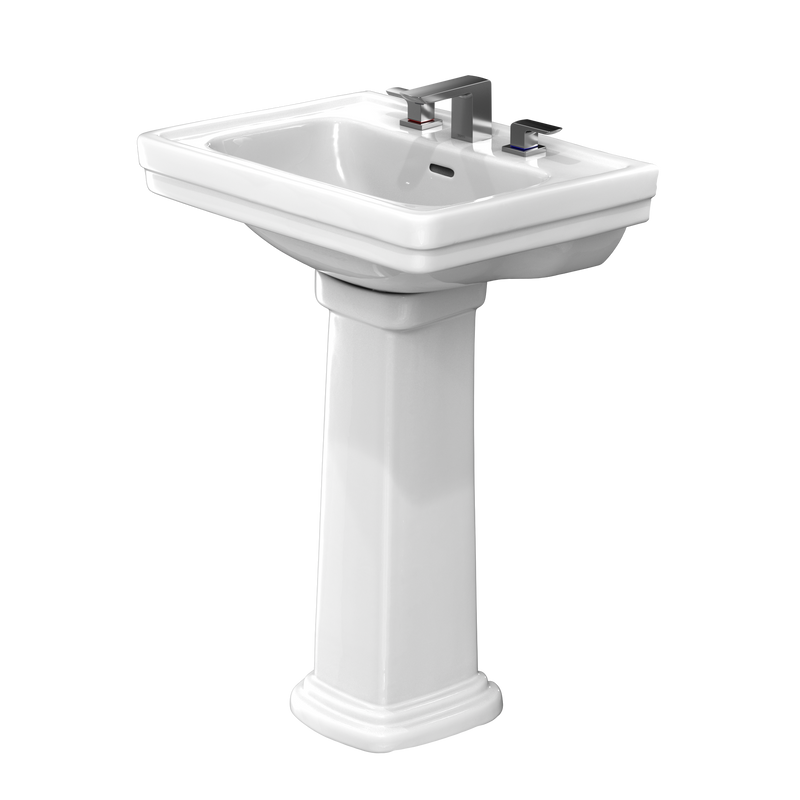 TOTO LPT532.8N#01 Promenade 24" x 19-1/4" Rectangular Pedestal Bathroom Sink for 8 inch Center Faucets, Cotton White - view 5