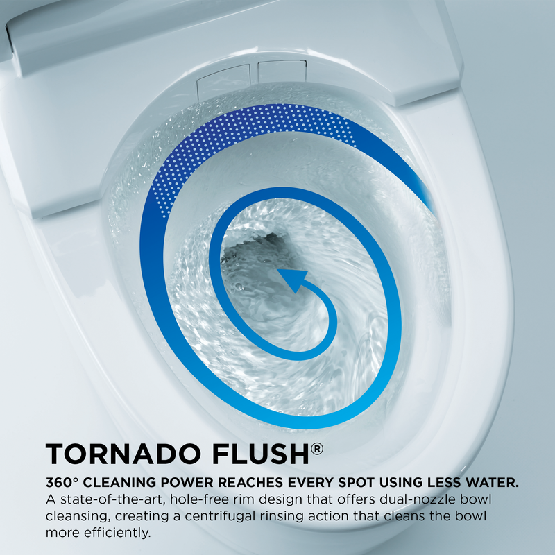 TOTO MS8732CUMFG#01N NEOREST LS Dual Flush 1.0 or 0.8 GF Integrated Bidet Toilet, Cotton White with Nickel Trim - view 6