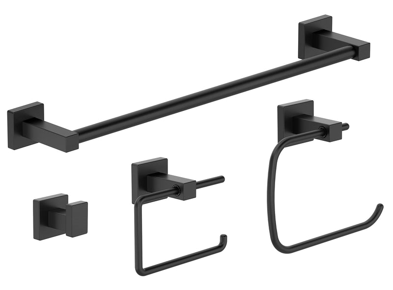 Symmons 36AC4BUNDLEMB Duro 4-Piece Bathroom Accessory Set, Matte Black