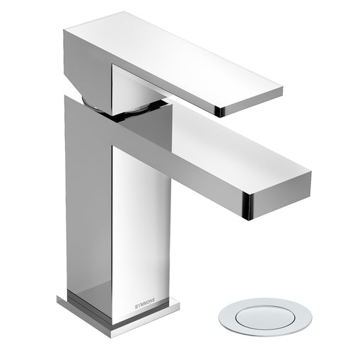 Symmons SLS3612PP Duro Single Handle Single Hole Bathroom Faucet with Push Pop Drain, Polished Chrome