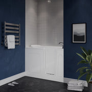 Meditub 3054RWS Collection 30 x 54 Right Side Drain Soaker Jetted Bathtub in White with Fast Filling Faucet Set lifestyle
