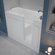 Meditub A2653RWA Collection 26 x 53 Right Side Drain Air Jetted Bathtub in White with Aroma and Chroma Therapy