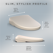 TOTO SW4726#12 WASHLET S7 Electronic Bidet Toilet Seat with EWATER+ Bowl and Wand Cleaning, Contemporary Lid, Elongated, Sedona Beige - view 8
