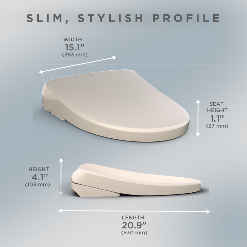 TOTO SW4726#12 WASHLET S7 Electronic Bidet Toilet Seat with EWATER+ Bowl and Wand Cleaning, Contemporary Lid, Elongated, Sedona Beige - view 8