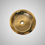 Tama Vitreous China Vessel Sink - Gold with Floral Exterior Design