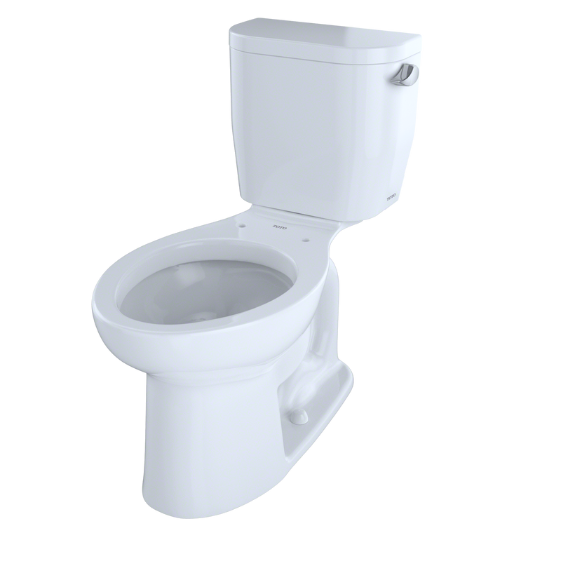 TOTO CST244EFR#01 Entrada Two-Piece Elongated 1.28 GPF Universal Height Toilet with Right-Hand Trip Lever, Cotton White - view 3