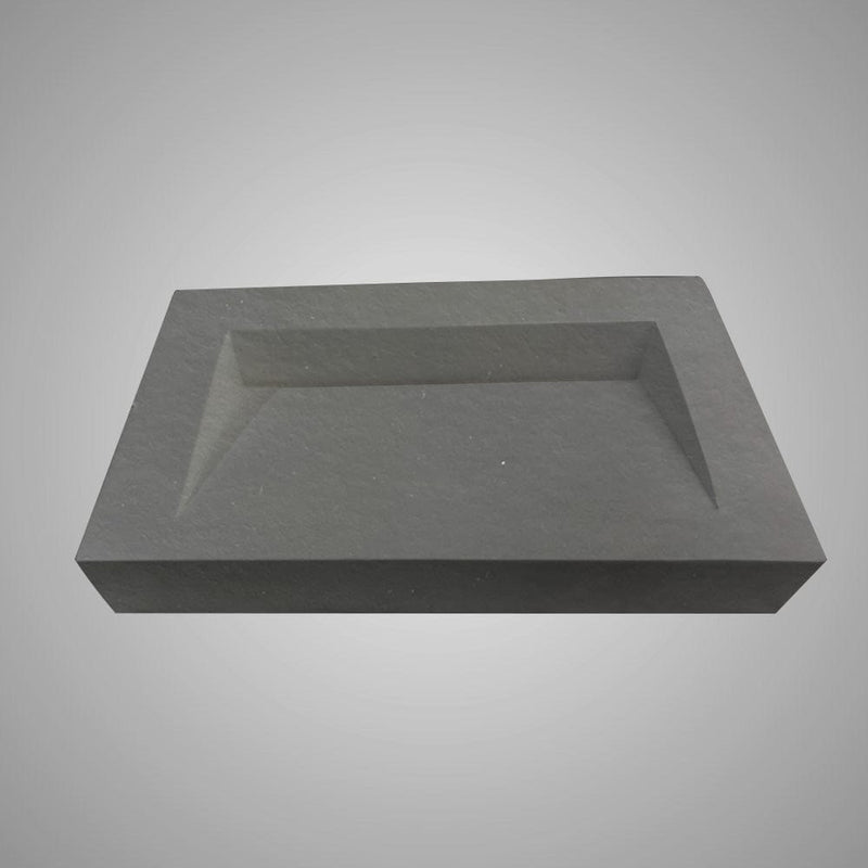Templey Rectangular Cast Concrete Vessel Sink - Black