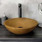 Tigard Round Cast Concrete Vessel Sink - Vintage Brown