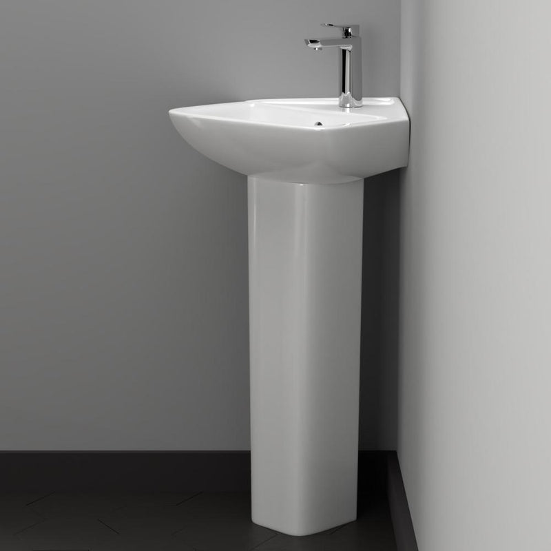 Timberon Vitreous China Corner Pedestal Sink