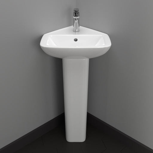 Timberon Vitreous China Corner Pedestal Sink
