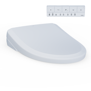 TOTO SW4724AT40#01 WASHLET+ S7 Electronic Bidet Toilet Seat with EWATER+ Bowl and Wand Cleaning and Classic Lid, Elongated, Cotton White