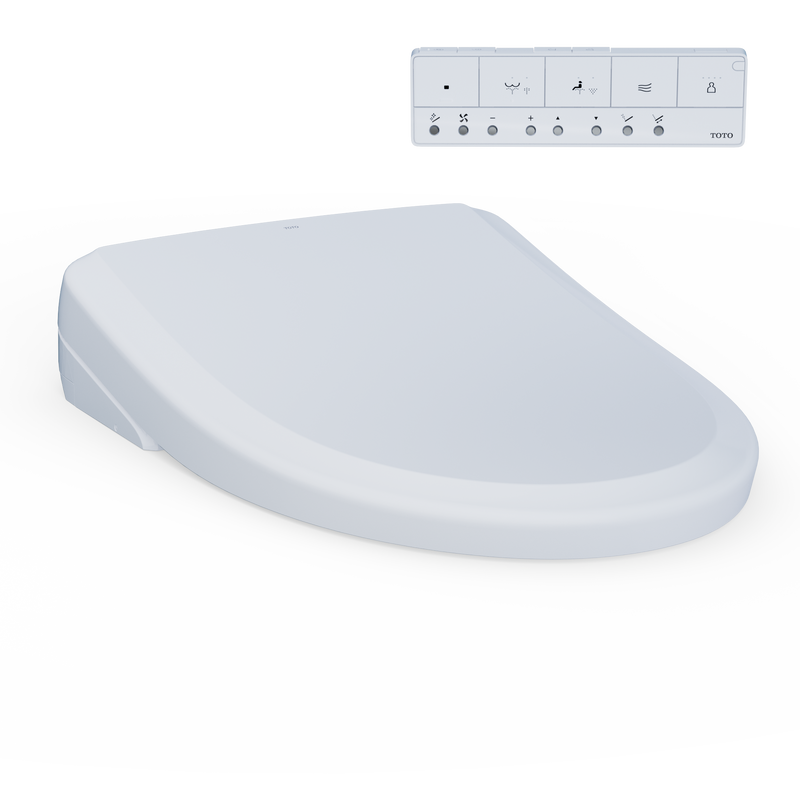 TOTO SW4724AT40#01 WASHLET+ S7 Electronic Bidet Toilet Seat with EWATER+ Bowl and Wand Cleaning and Classic Lid, Elongated, Cotton White