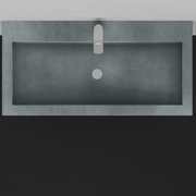 Toxey Rectangular Cast Concrete Vessel Sink - Copper Green