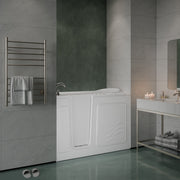 Meditub A3053LWH Collection 30 x 52 Whirlpool Jetted Bathtub with Left Drain in White with Powered Fast Drain lifestyle