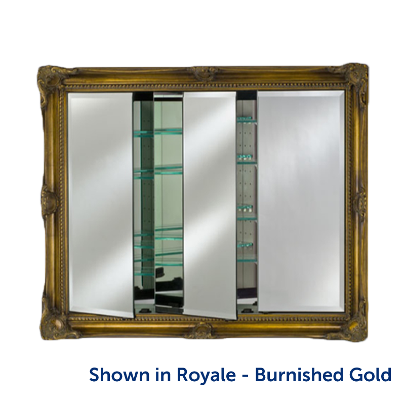Afina Vanderbilt 51" W x 40" H Wood Framed Triple Door Medicine Cabinet