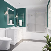 Anzzi Don Series Frameless Sliding Tub Door in Brushed Nickel