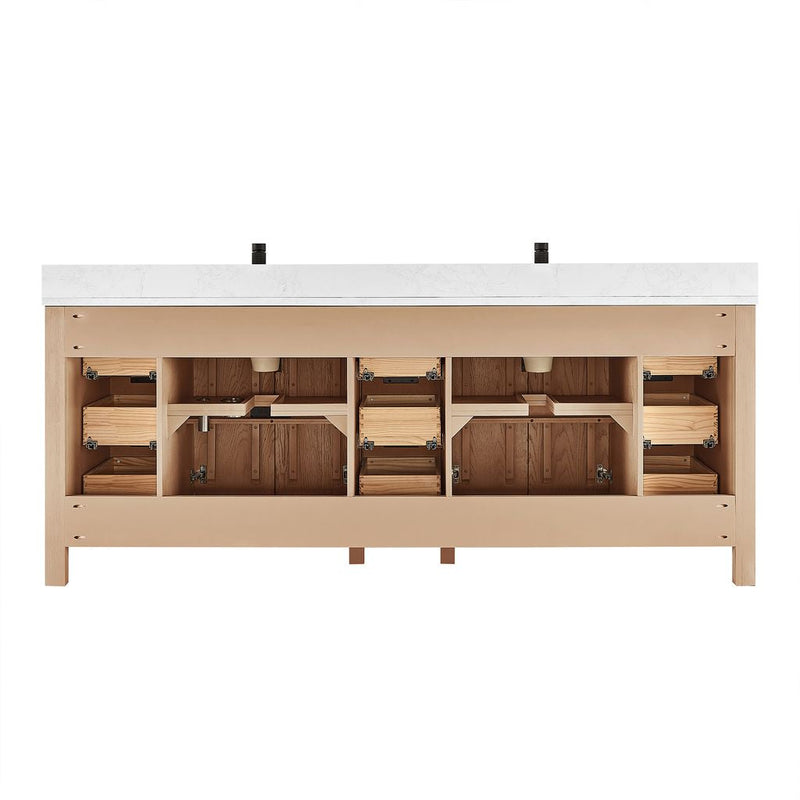 Vinnova 704284-AN-GW Shenzhen 84" Double Sink Bath Vanity in Aged Natural Oak