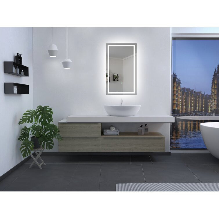 Moreno Bath MOA501 Twinkle 24" Polished Edge Frosted Panel LED Bathroom Vanity Mirror