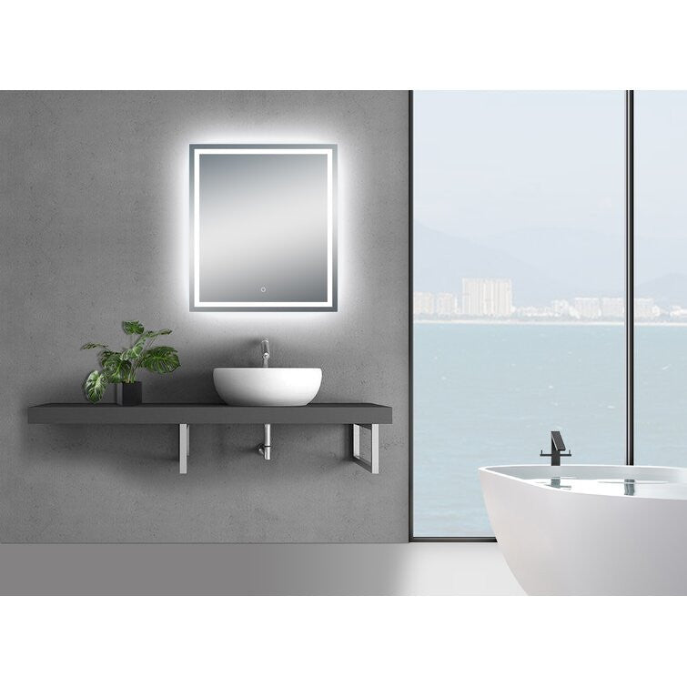 Moreno Bath MOA503 Twinkle 36" Polished Edge Frosted Panel LED Mirror for Bathroom Vanity