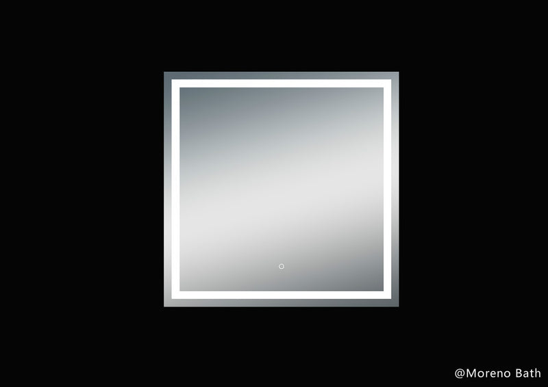 Moreno Bath MOA504 Twinkle 40" Polished Edge Frosted Panel LED Mirror for Bathroom Vanity