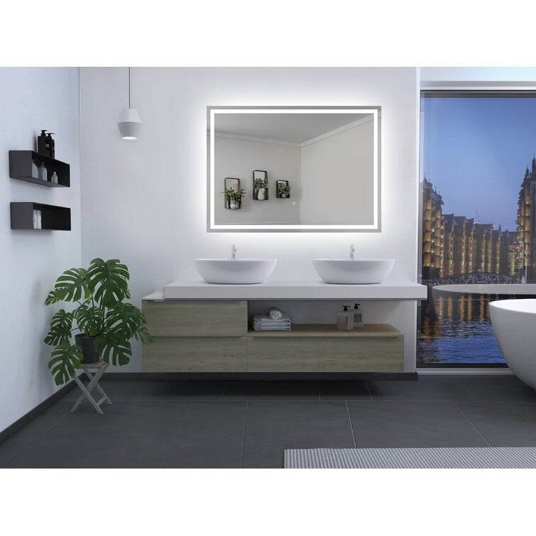 Moreno Bath MOA506 Twinkle 55" Polished Edge Frosted Panel LED Mirror