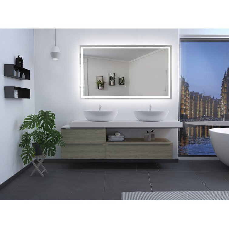 Moreno Bath MOA507 Twinkle 68" Polished Edge Frosted Panel LED Mirror