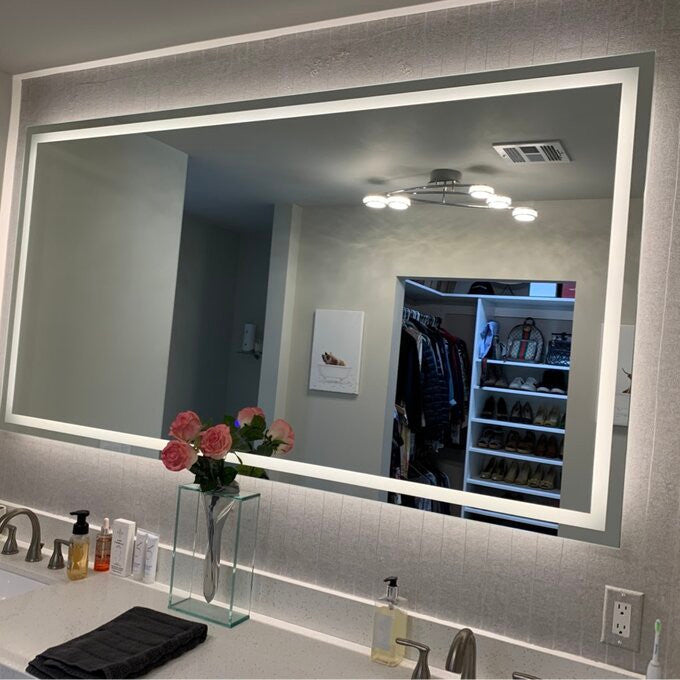 Moreno Bath MOA508 Twinkle 76" Polished Edge Frosted Panel LED Mirror