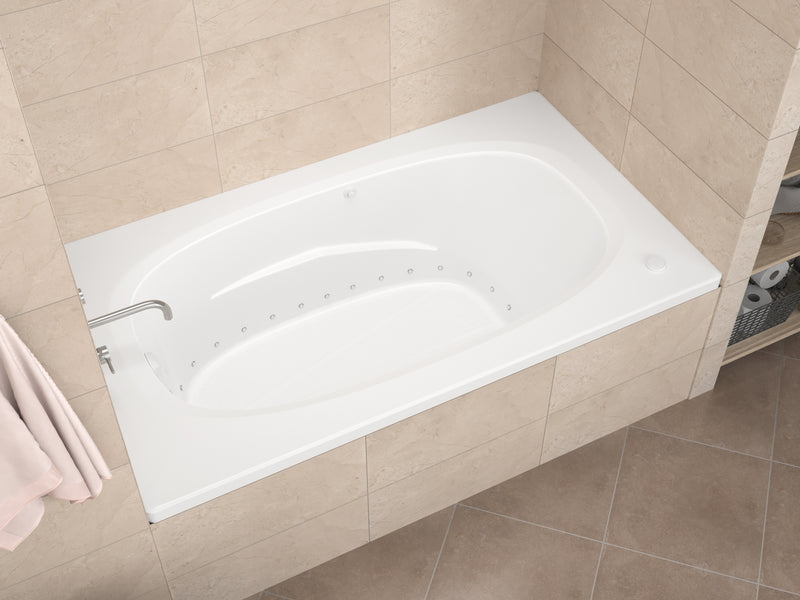 Atlantis Whirlpool 3672PAL Tigers Eye Series 72 in. x 36 in. Rectangular Air Bathtub with Left Side Drain and Aromatherapy in Glossy Smooth White lifestyle