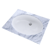 TOTO LT597G#01 Dantesca Oval Undermount Bathroom Sink with CEFIONTECT, Cotton White - view 3