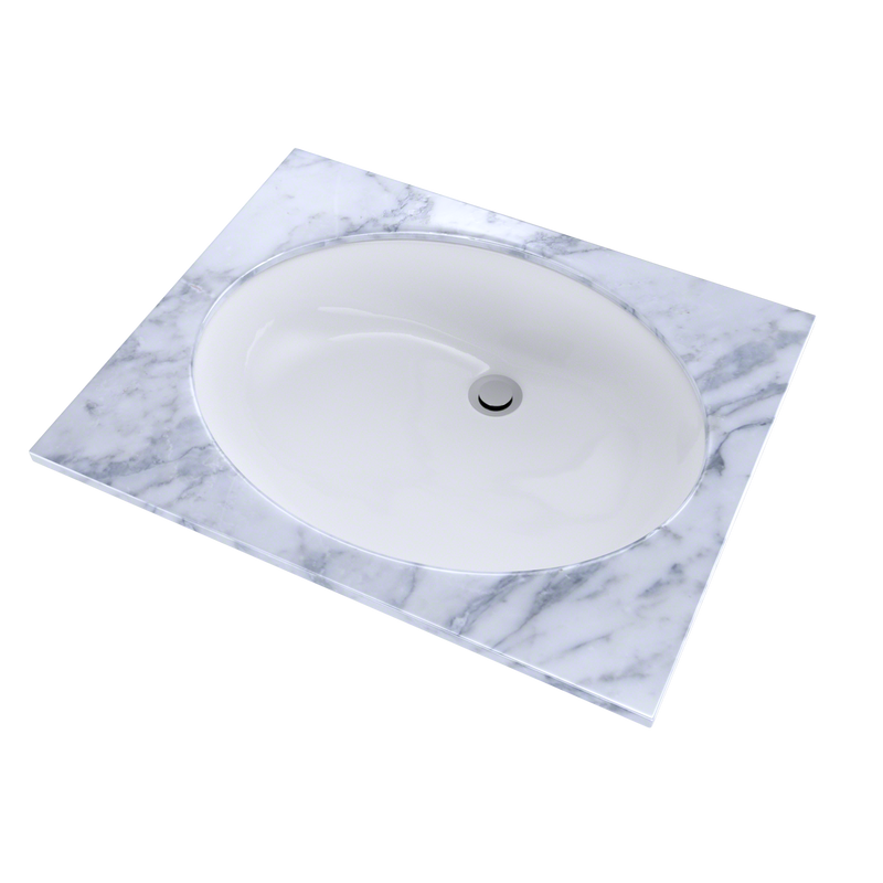 TOTO LT597G#01 Dantesca Oval Undermount Bathroom Sink with CEFIONTECT, Cotton White - view 3